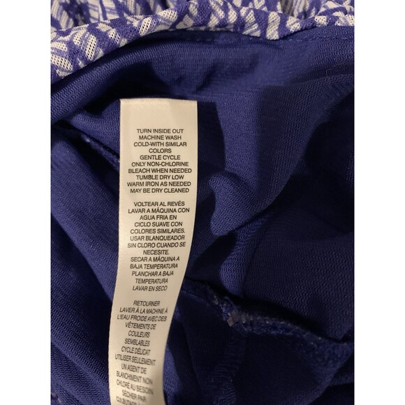 Chicos Size 1 Womens Medium M Short Sleeve Top Ruched Banded Waist Lined - Picture 5 of 7